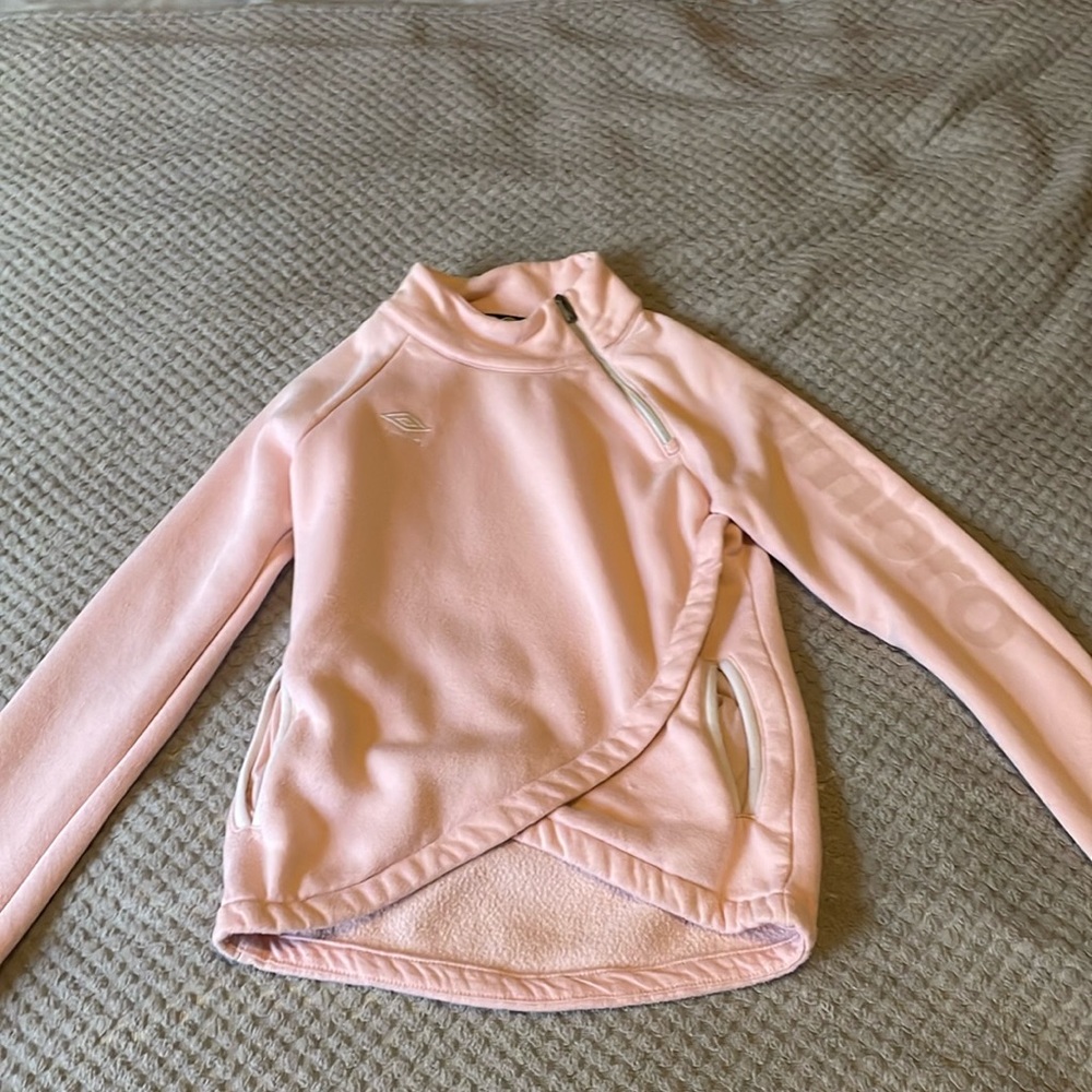 Umbro Pink Cross Hoodie Girls M- 7/8